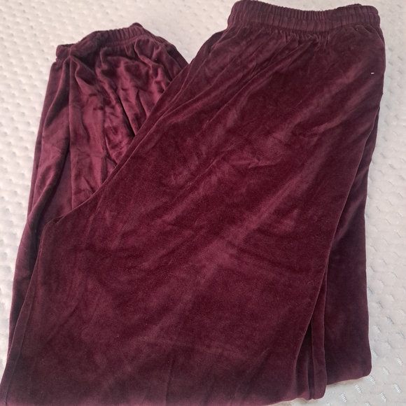 King Size  Swetpants set Women  Plus Size 2XL Velvet  Burgundy - Picture 5 of 10